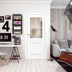 Лакиранa вратa ERKADO - PEONIA 3, Цвят: UV ЛАК - Титаниево бяло от Еркадо