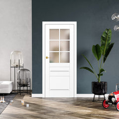 Лакиранa вратa ERKADO - PEONIA 4, Цвят: UV ЛАК - Титаниево бяло от Еркадо