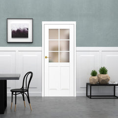 Лакиранa вратa ERKADO - PEONIA 6, Цвят: UV ЛАК - Титаниево бяло от Еркадо